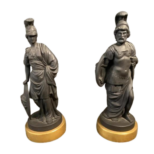 Mottehedah Black Basalt Figures Statues