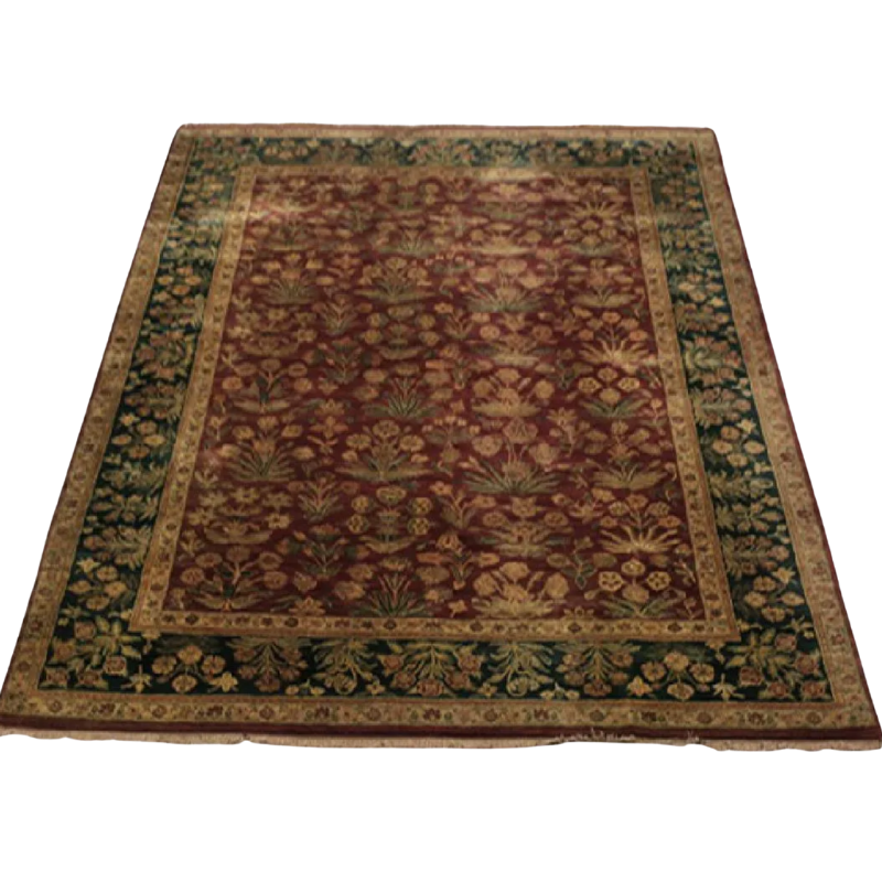 Hand knotted Indo-Persian Wool Floral Maroon Rug