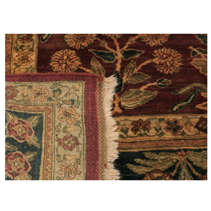 Hand knotted Indo-Persian Wool Floral Maroon Rug