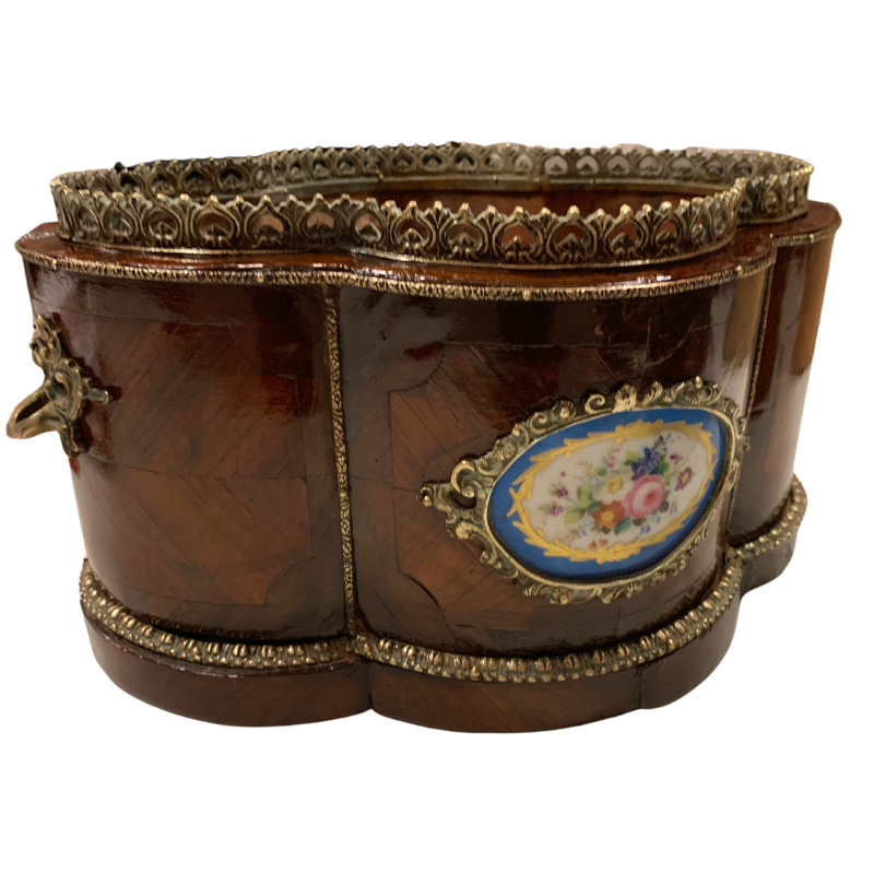 French Sevres Porcelain Parquetry Planter Jardiniere