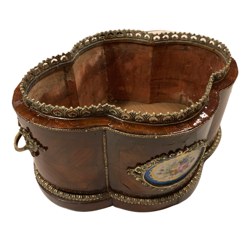French Sevres Porcelain Parquetry Planter Jardiniere