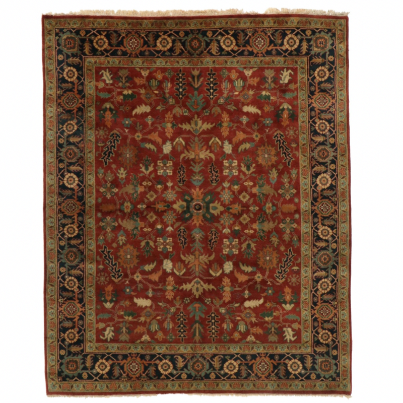 Hand knotted Wool Serapi Heriz Indian Rug 10 x 8