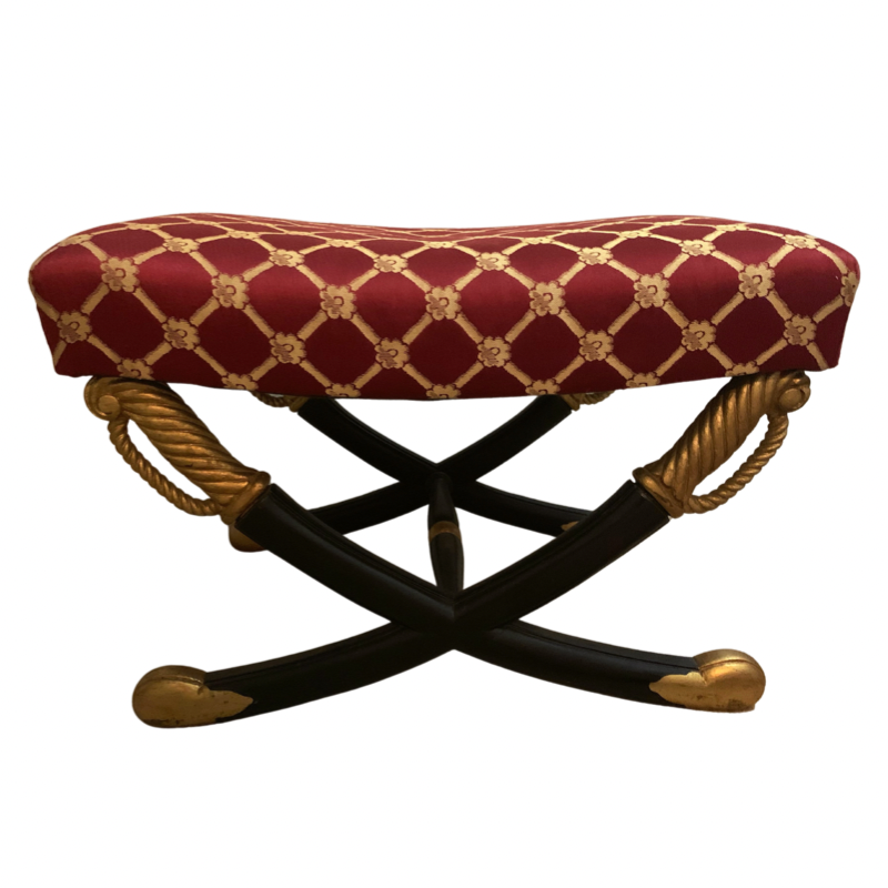 Regency Style Crossed Saber Bench Ottoman
