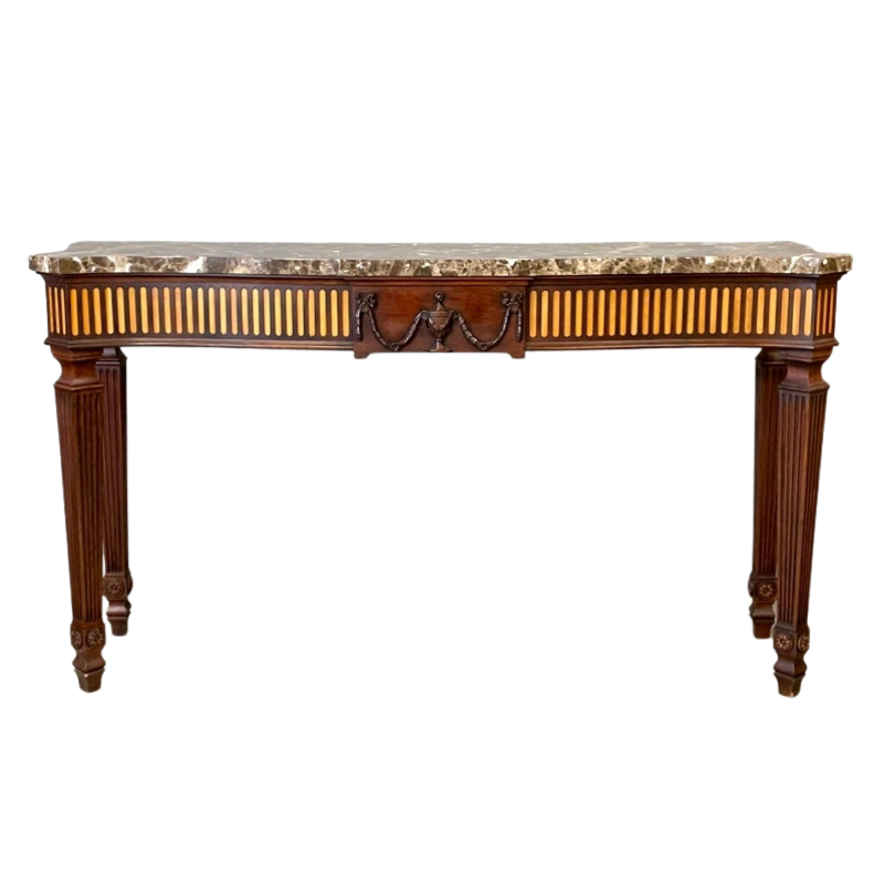 Henkel Harris Marble-Top Mahogany Console Table