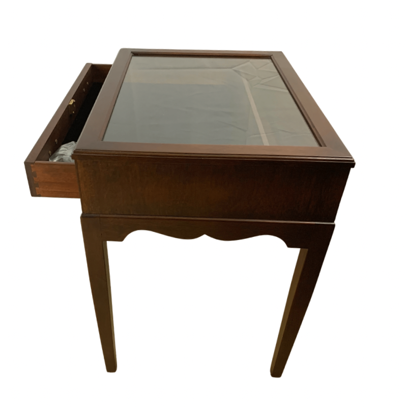 Madison Square Solid Mahogany Hepplewhite Style 1 Drawer Showcase Vitrine Display Case