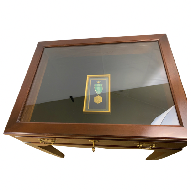 Madison Square Solid Mahogany Hepplewhite Style 1 Drawer Showcase Vitrine Display Case