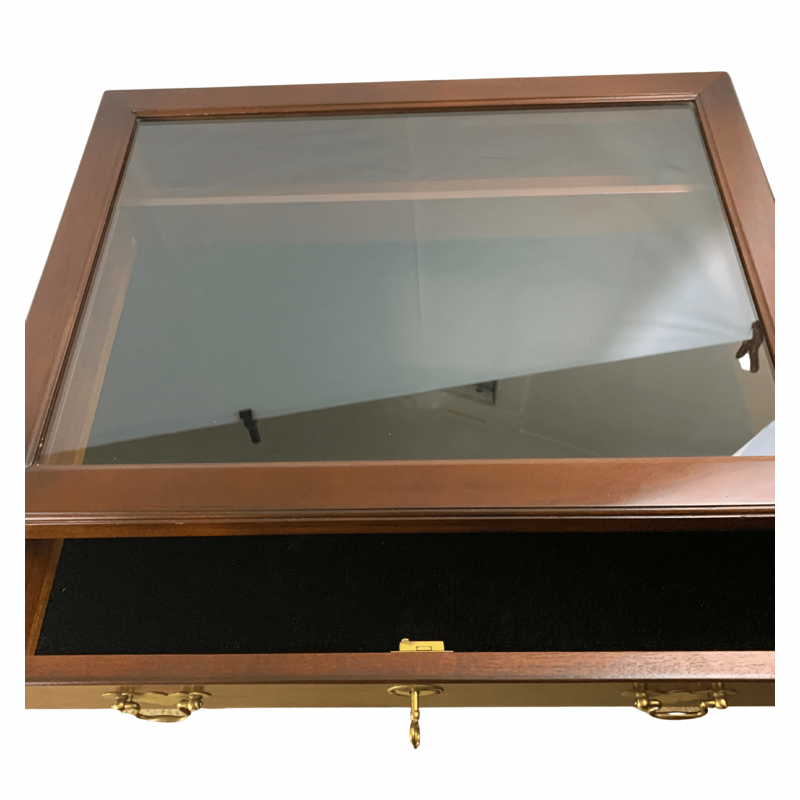 Madison Square Solid Mahogany Hepplewhite Style 1 Drawer Showcase Vitrine Display Case
