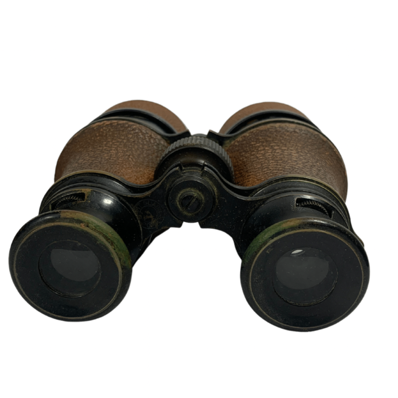 US Navy Bausch and Lomb 3X Leather Covered Binoculars with Leather Case