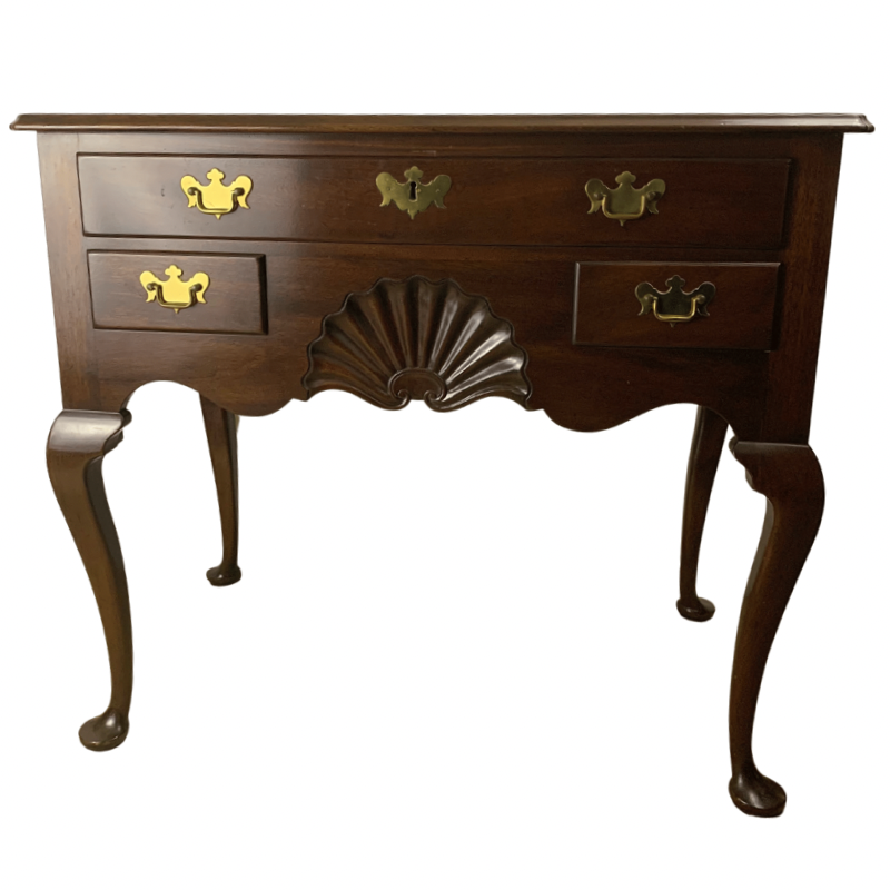 Kittinger Mahogany Lowboy with Carved Shell Motif