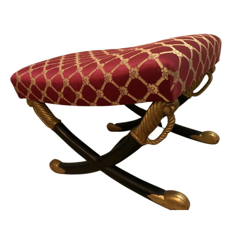 Regency Style Crossed Saber Bench Ottoman
