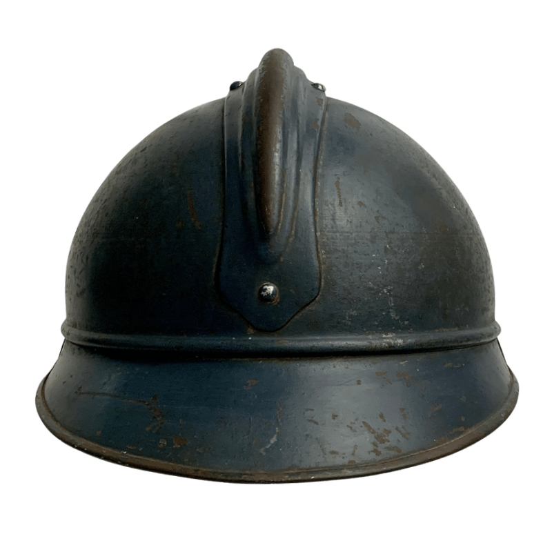 WWI French Adrian Helmet with Brass Veteran Visor