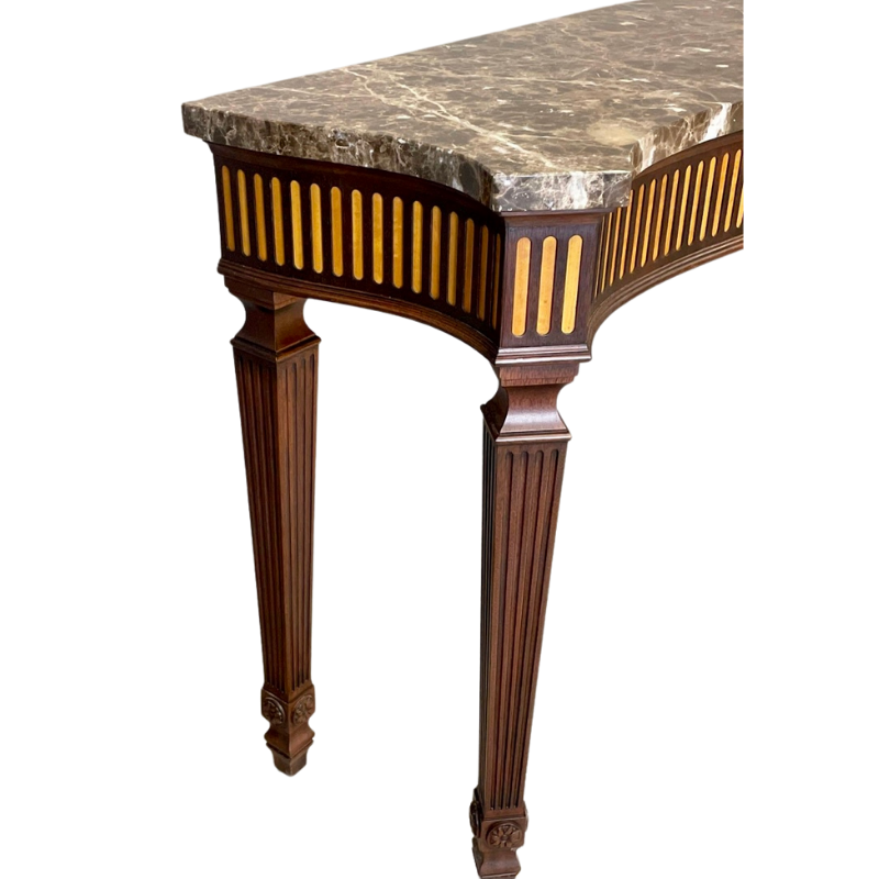 Henkel Harris Marble-Top Mahogany Console Table