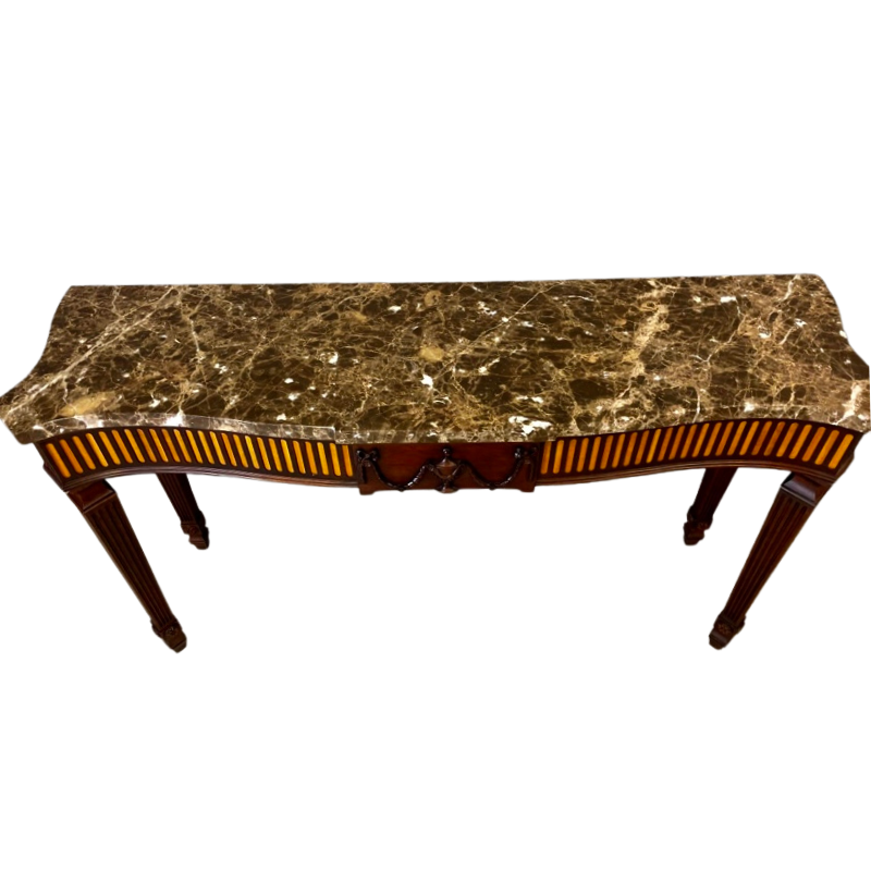 Henkel Harris Marble-Top Mahogany Console Table