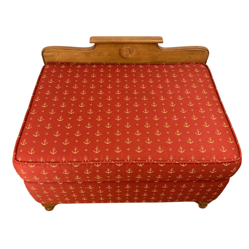 Disney Yacht Club Resort Red Anchor Bench Ottoman Footstool