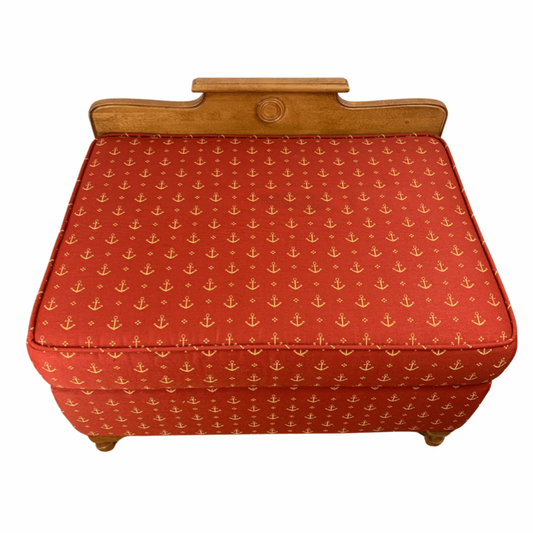 Disney Yacht Club Resort Red Anchor Bench Ottoman Footstool