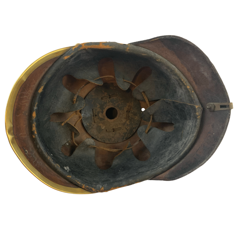 WWI Prussian Leather Officer's Pickelhaube with original leather liner circa 1860s