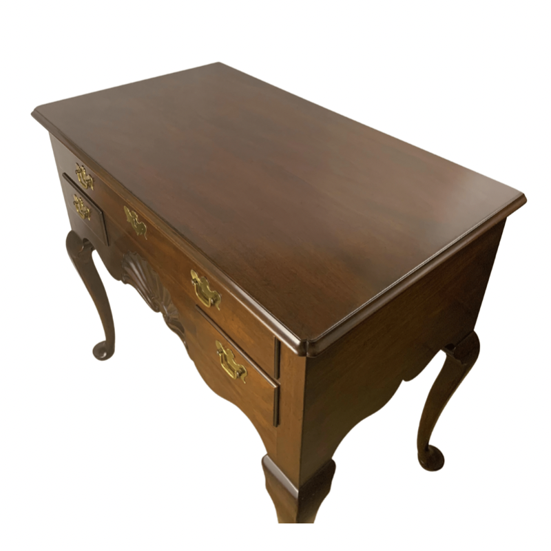 Kittinger Mahogany Lowboy with Carved Shell Motif