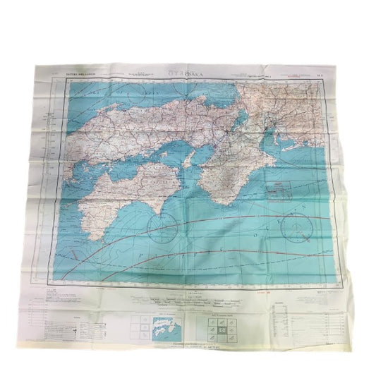 Original U.S. WWII 1943 Army Air Forces Silk Escape Map - Tokyo and Osaka
