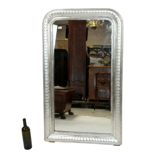 French Louis Philippe Silver Leaf Mirror