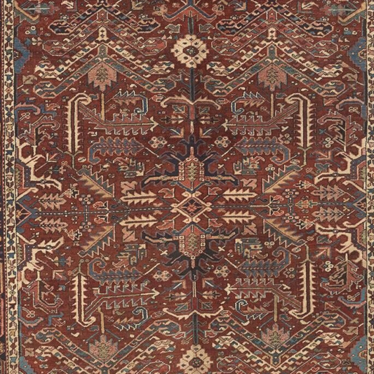 Antique Heriz Wool Carpet Rug 8' x 10'