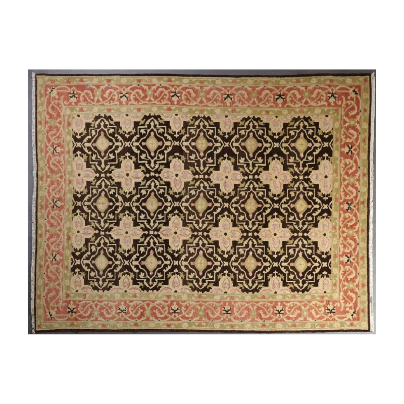 Brown and Orange Hand Knotted Persian Rug