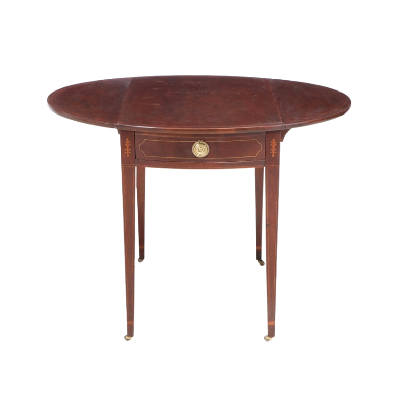 Baker Historic Charleston Federal Style Mahogany and Marquetry Pembroke Table