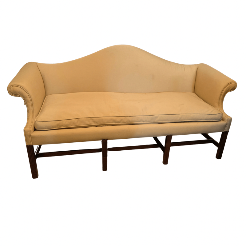 Kittinger Newport Mustard Yellow Camelback Sofa