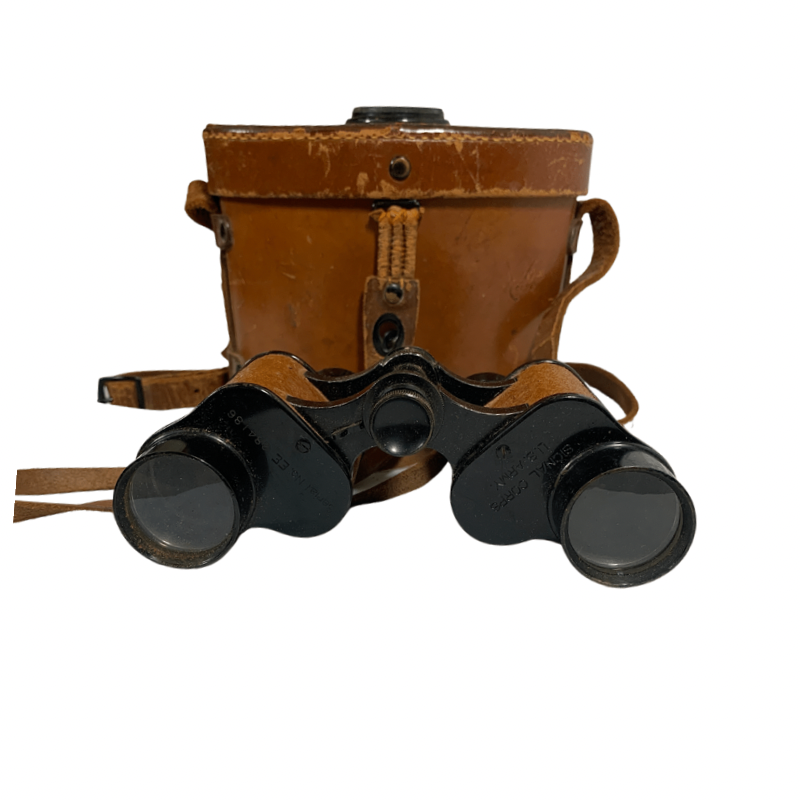 US Army Signal Corps Bausch and Lomb Binoculars with Leather Compass Case