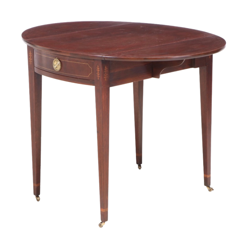 Baker Historic Charleston Federal Style Mahogany and Marquetry Pembroke Table