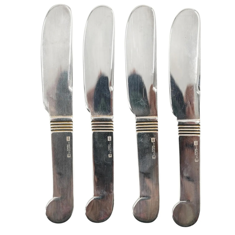 4 Piece antique set of 4 Christofle silver plated spreaders