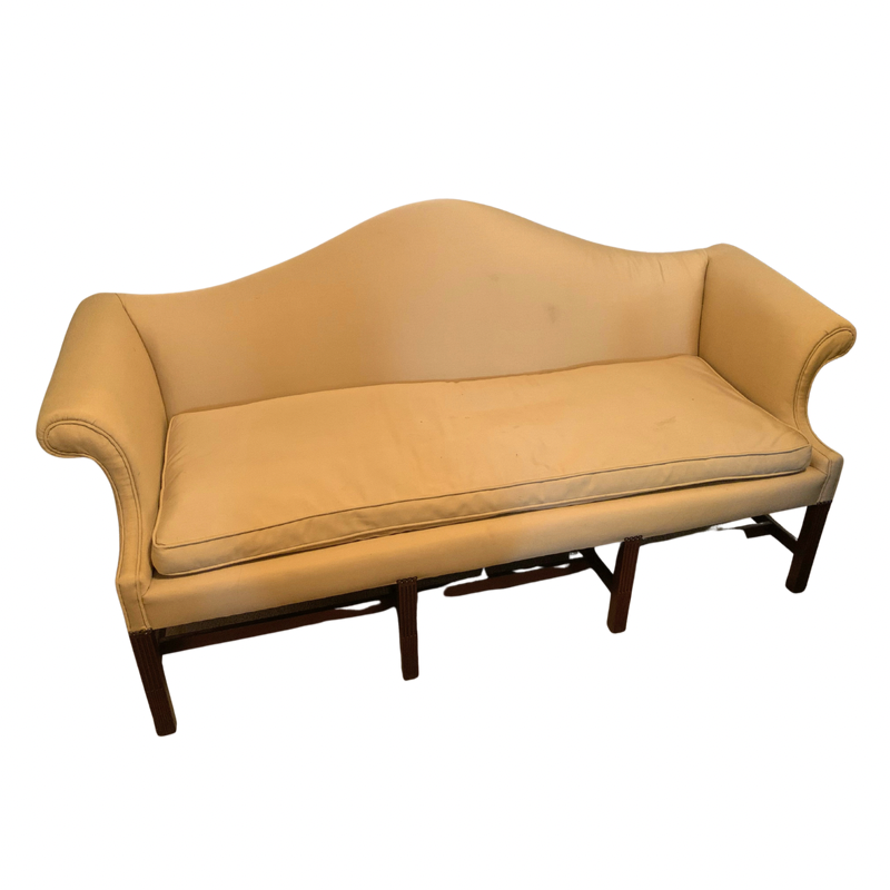 Kittinger Newport Mustard Yellow Camelback Sofa